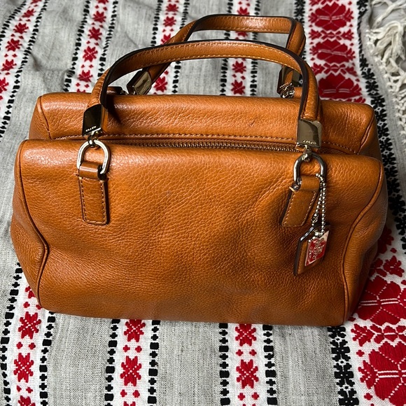 Coach, Bags, Coach Madison Mini Satchel Handbag Rust Color Leather Gold  Accents